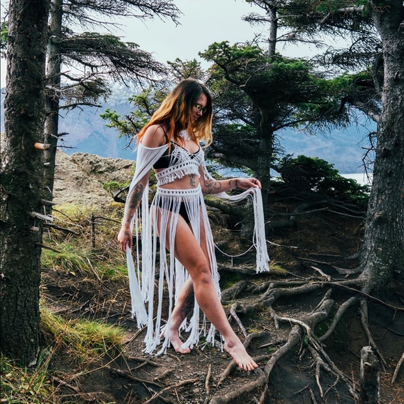 Handmade Macramé Dress Unique Small - Picture 1 of 17